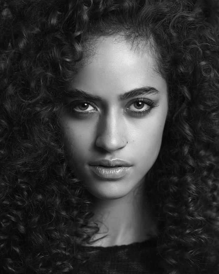 Headshot and showcard of model Alanna Arrington photographed by Joshua Pyles